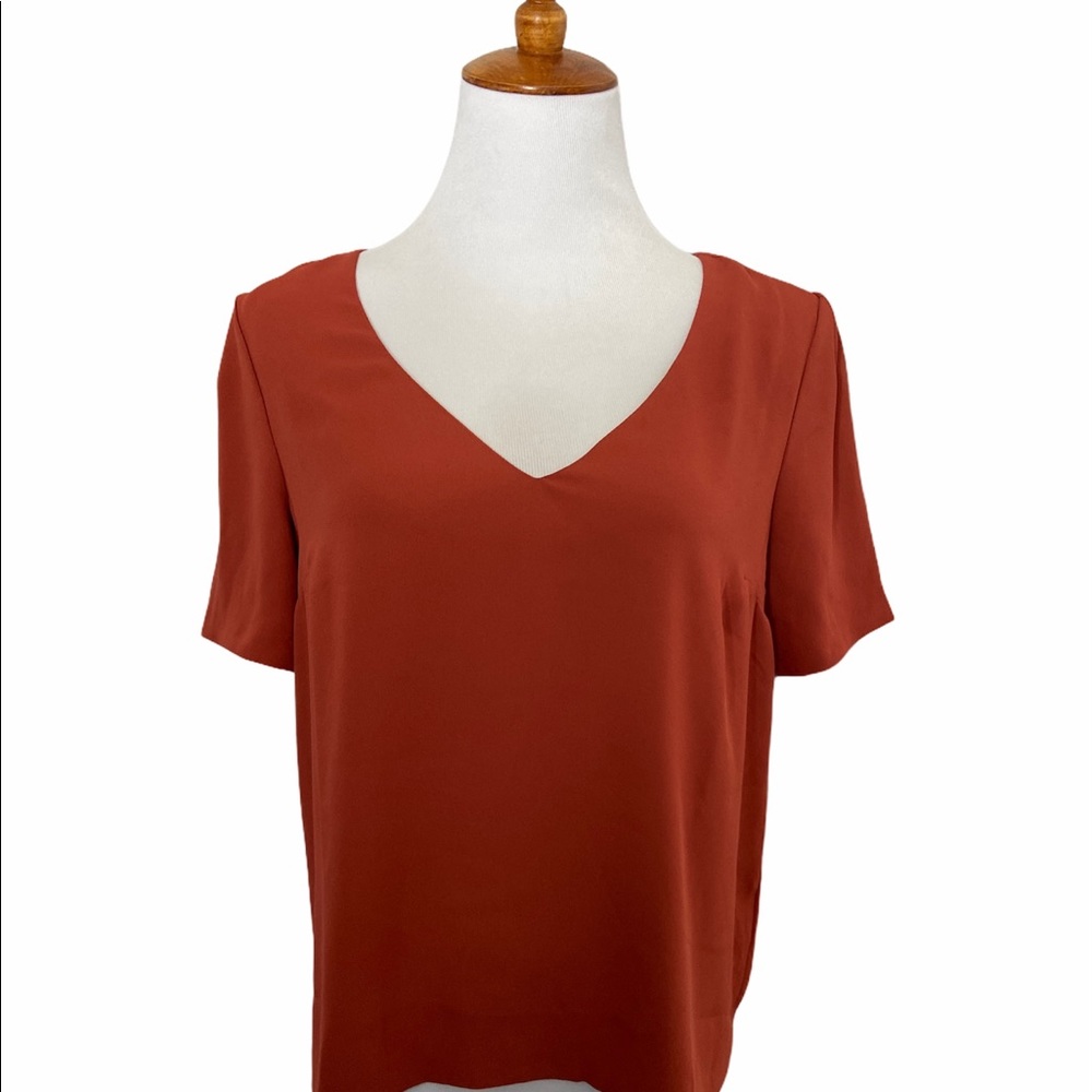 Forever21 Contemporary Rust/ orange V neck blouse
